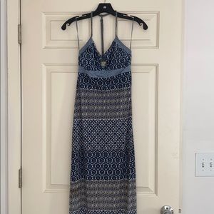 Guess multi print maxi dress